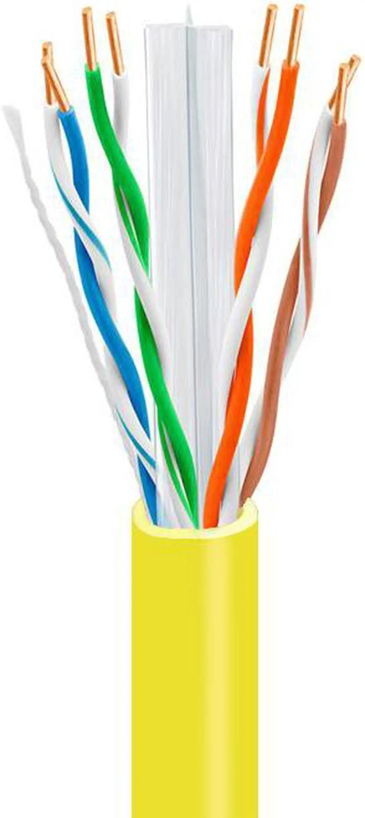 Alt view image 3 of 6 - CAT6 Plenum (CMP) Cable, 1000FT | 23AWG 4Pair, Solid 550MHz Network Cable Unshielded Twisted Pair (UTP) Yellow