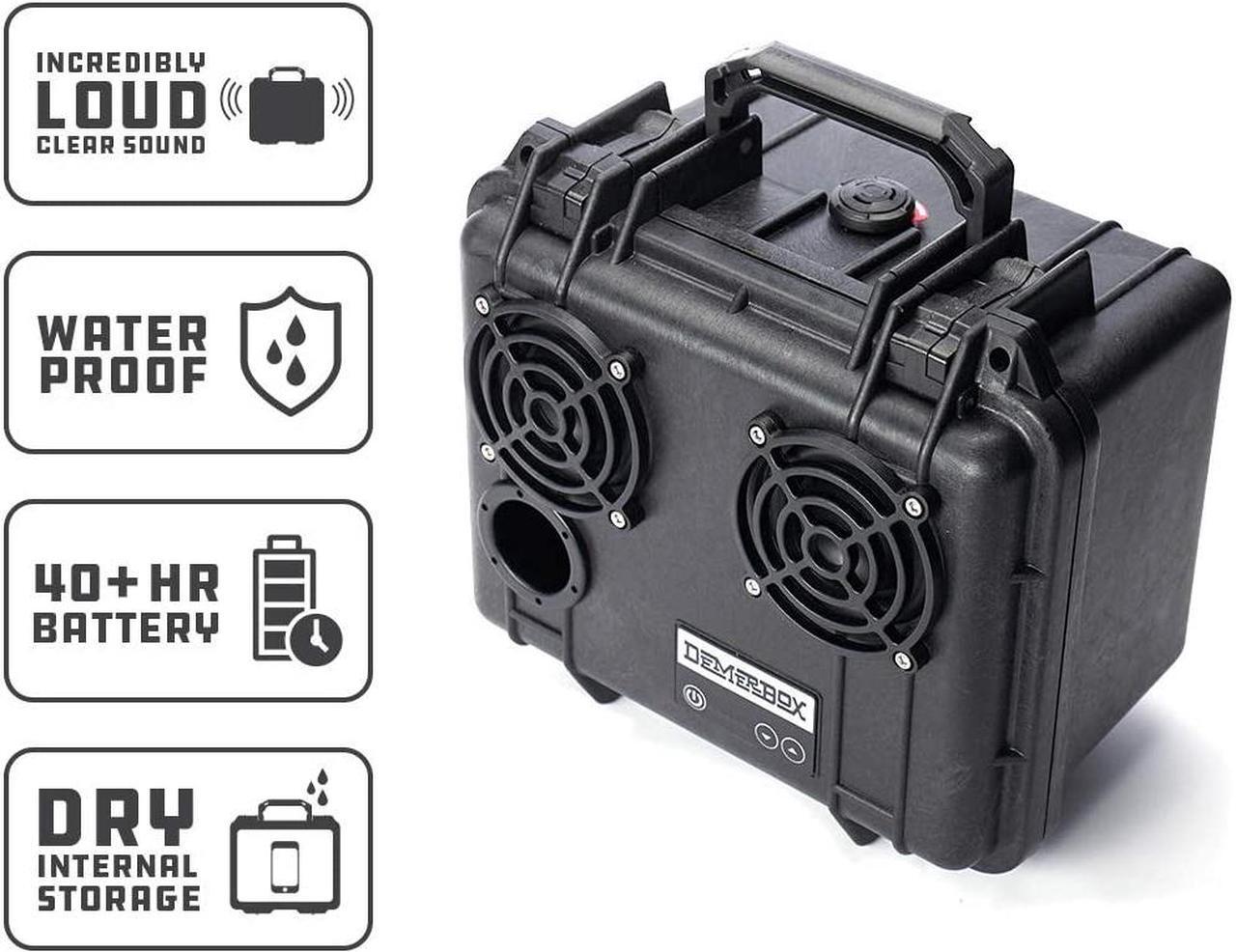 Alt view image 3 of 7 - DemerBox: Waterproof, Portable, and Rugged Outdoor Bluetooth Speakers. Loud Sound+Deep Bass, 40+ hr Battery Life, Dry Box + USB Charging, Built to Last + Fully Serviceable  (Black)