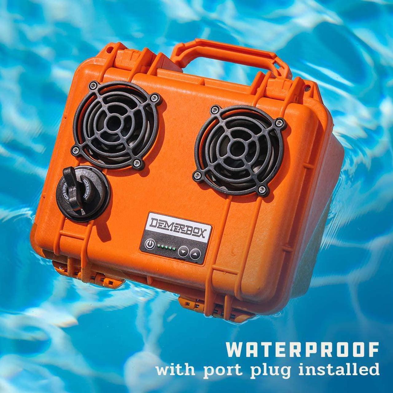 Alt view image 4 of 7 - DemerBox: Waterproof, Portable, and Rugged Outdoor Bluetooth Speakers. Loud Sound+Deep Bass, 40+ hr Battery Life, Dry Box + USB Charging, Built to Last + Fully Serviceable  (Black)
