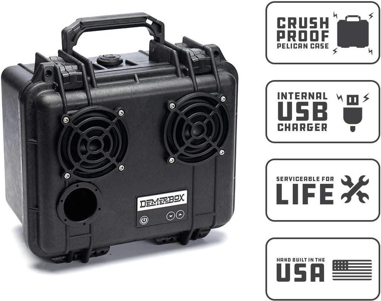 Alt view image 2 of 7 - DemerBox: Waterproof, Portable, and Rugged Outdoor Bluetooth Speakers. Loud Sound+Deep Bass, 40+ hr Battery Life, Dry Box + USB Charging, Built to Last + Fully Serviceable  (Black)