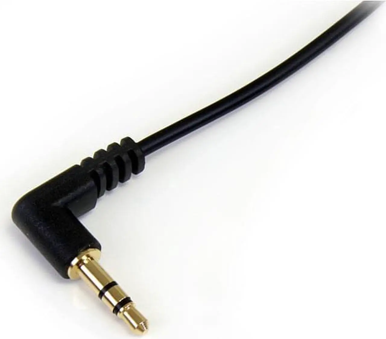 Alt view image 3 of 3 - 1 ft Slim 3.5mm to Right Angle Stereo Audio Cable - M/M Cord Lead 30cm