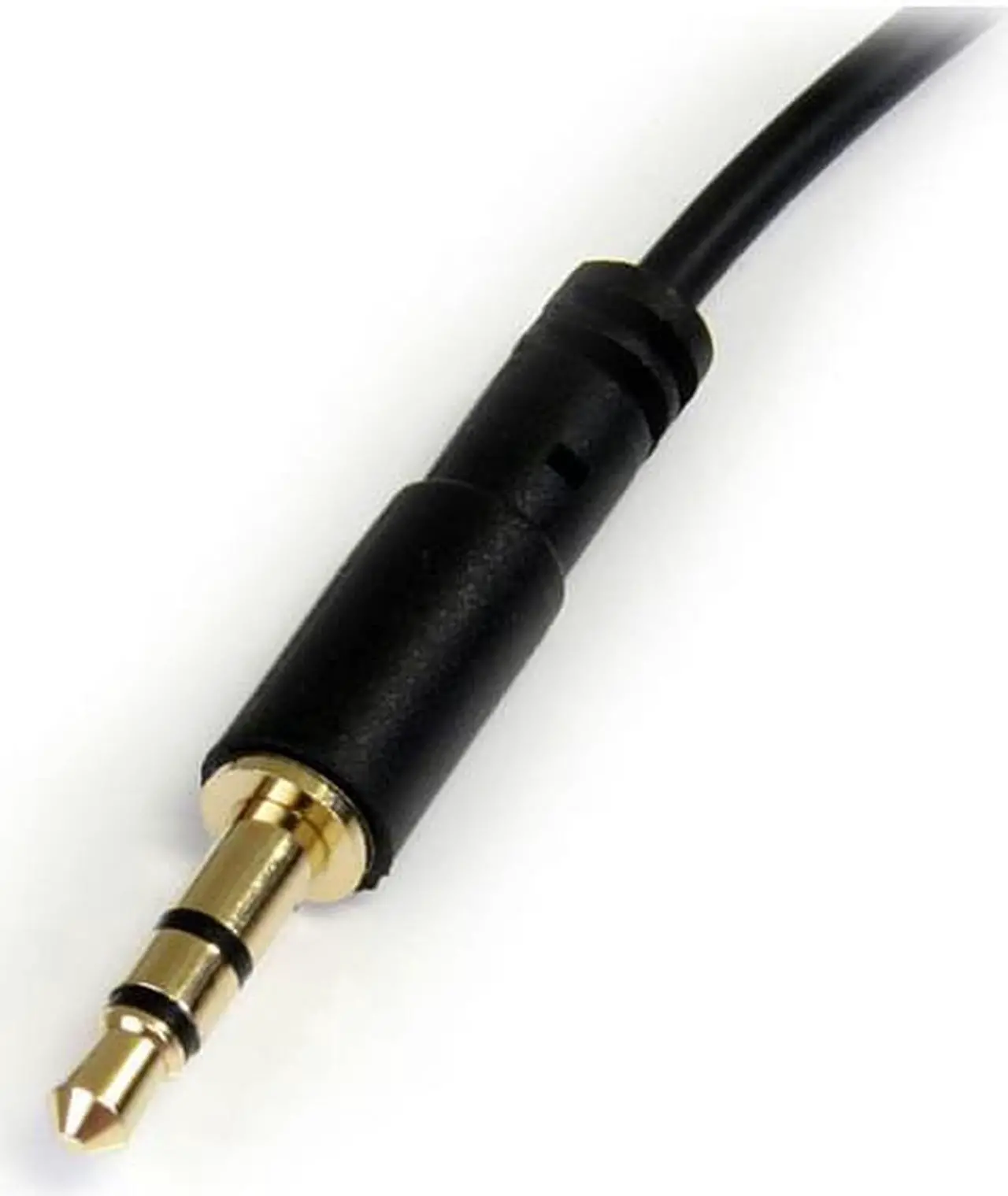 Alt view image 2 of 3 - 1 ft Slim 3.5mm to Right Angle Stereo Audio Cable - M/M Cord Lead 30cm