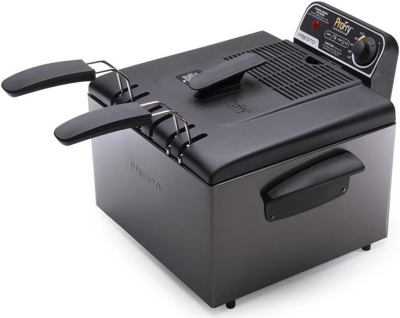 Main image of PRESTO Dual Basket Deep Fryer, Black Stainless Steel (05489)