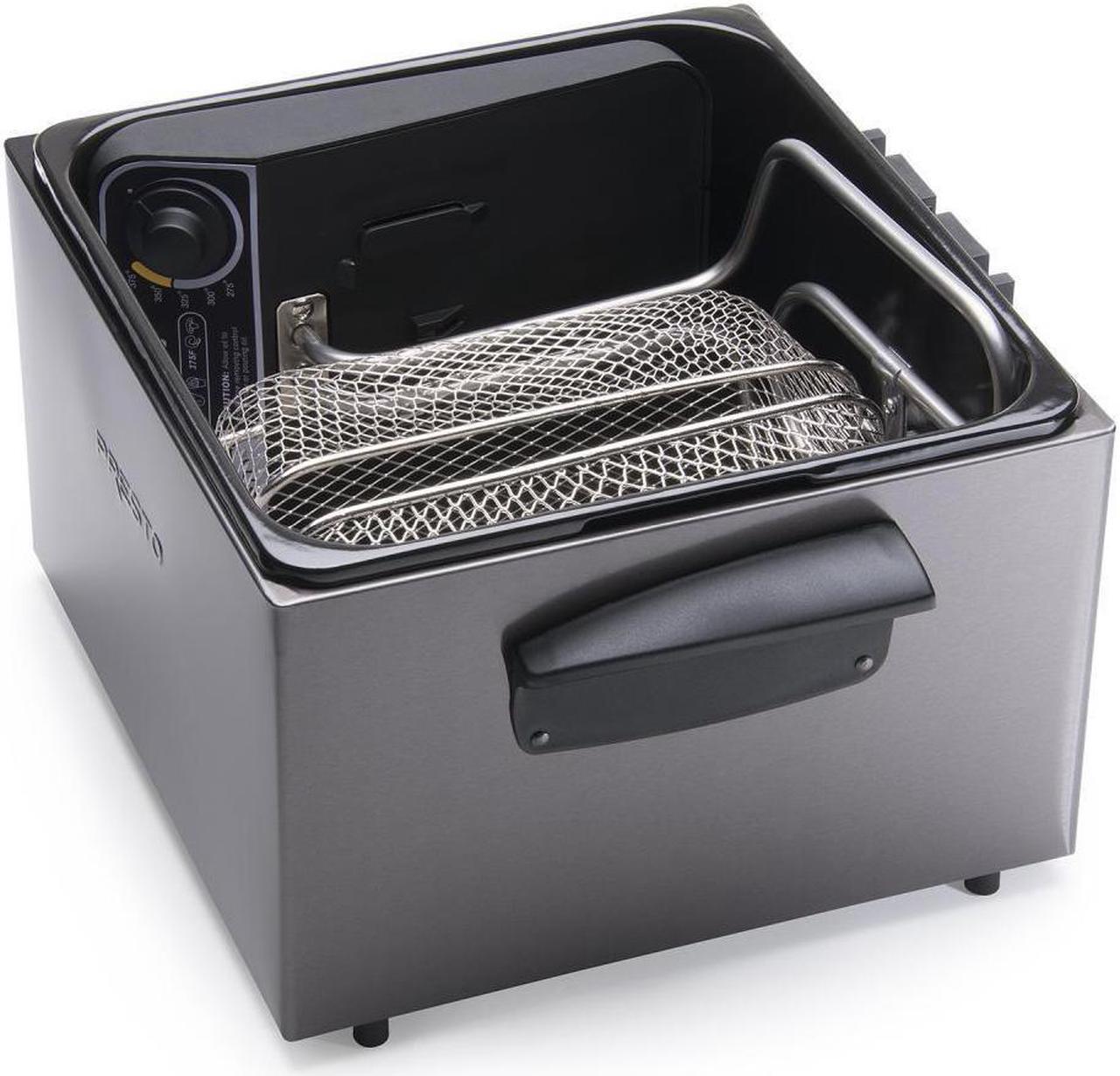Alt view image 3 of 10 - PRESTO Dual Basket Deep Fryer, Black Stainless Steel (05489)