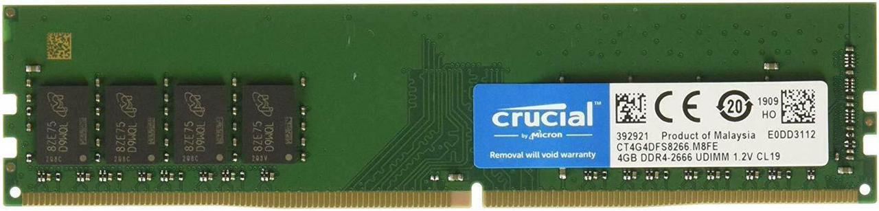 Crucial 4GB (1x4GB) DDR4 2666MHz 288pin DIMM Memory Module CT4G4DFS8266 Desktop Memory