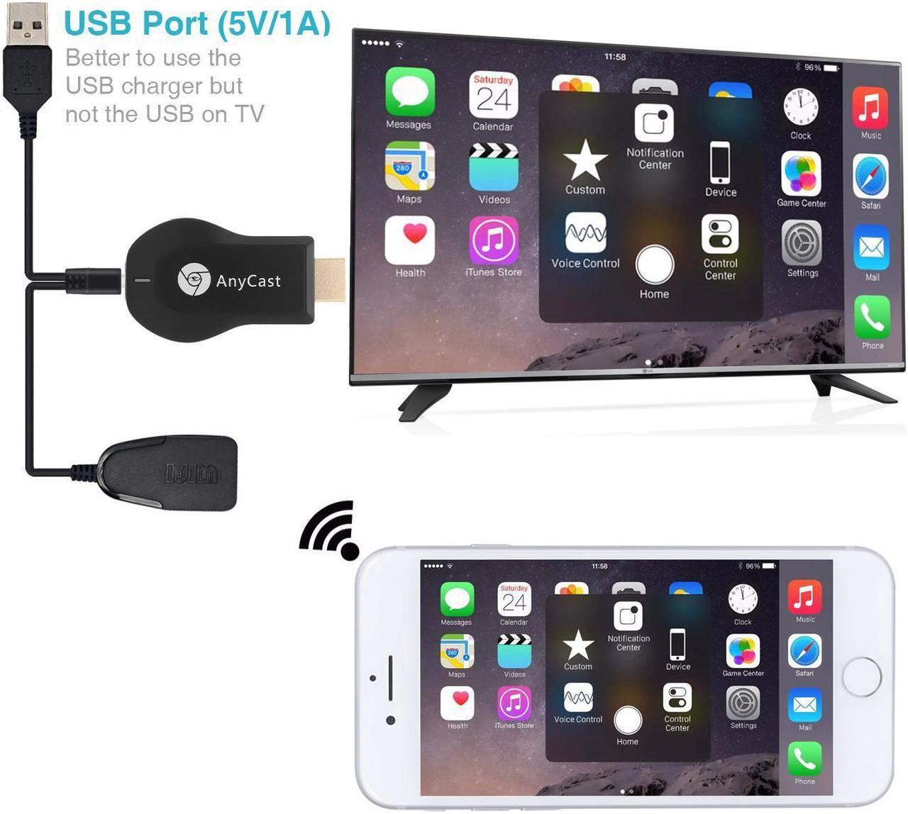 Alt view image 2 of 7 - Anycast M2 Plus Wireless TV Dongle Wifi Display HDMI Streaming Media Player Airplay Miracast DLNA 1080P HDMI TV Stick TV Dongle Receiver Mirror Share Screen for IOS Android Miracast Airply