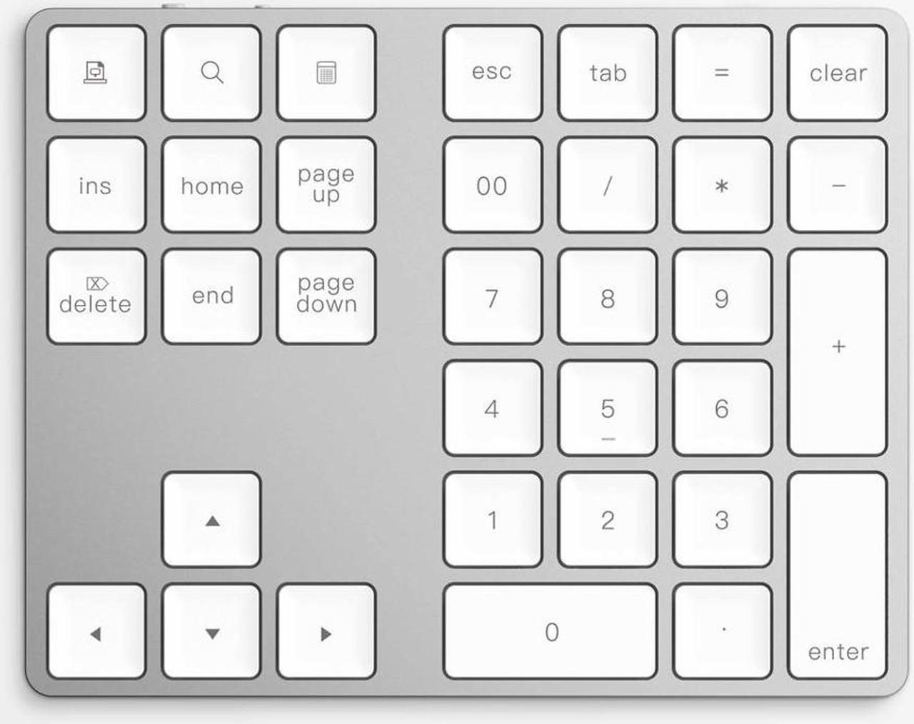 Mini Numeric Keyboard Wireless Bluetooth Keypad 34keys Calculator Keyboard Rechargeable Keypads for Windows/ iOS/Android For PC Macbook Number Pad Mini