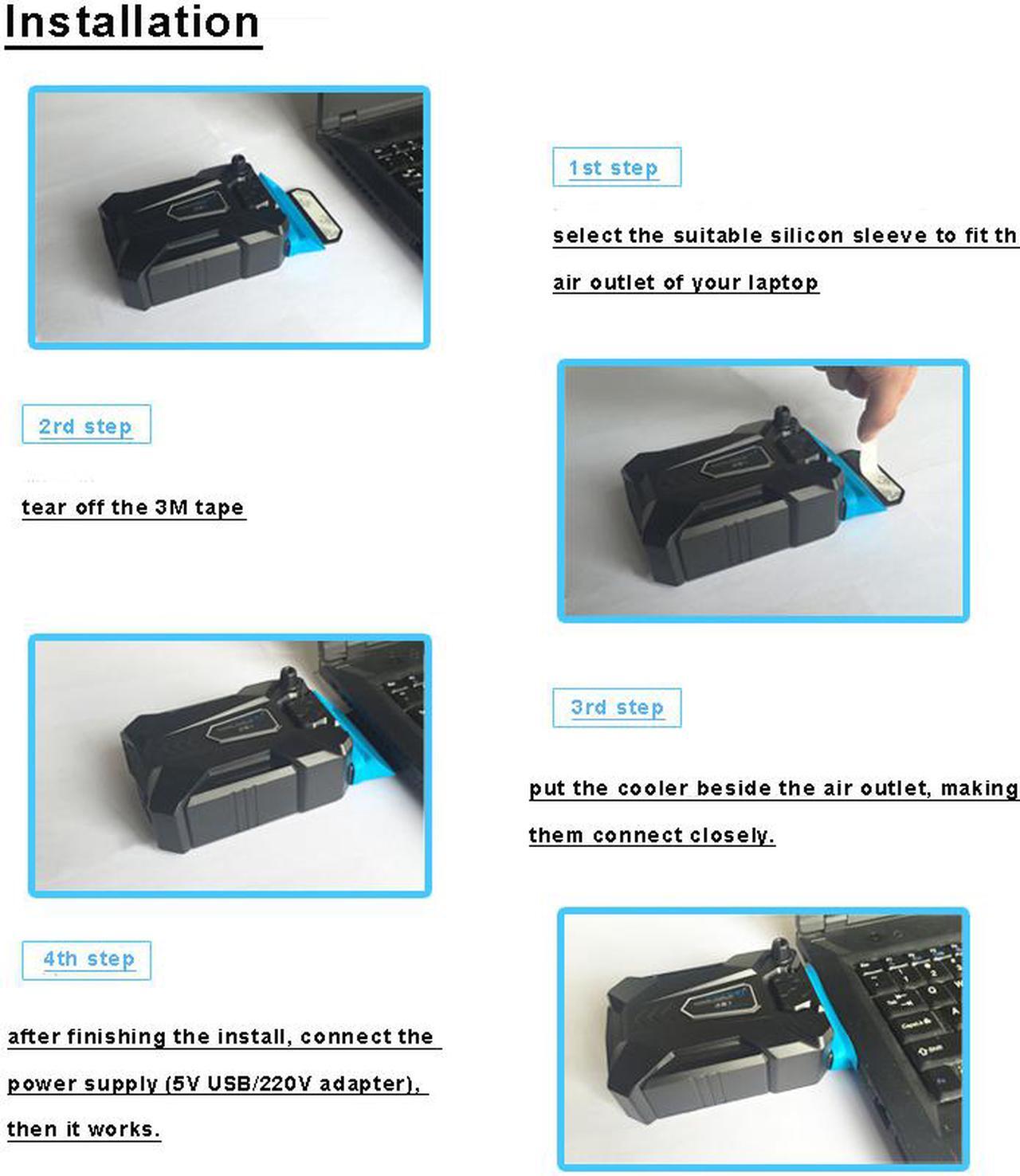 Alt view image 7 of 7 - Portable Laptop Cooling Fan Notebook Radiator Vacuum Cooler Mute Air Extracting Fast Dropdown CPU Temperature Cooling Pad External USB Laptop Cooling
