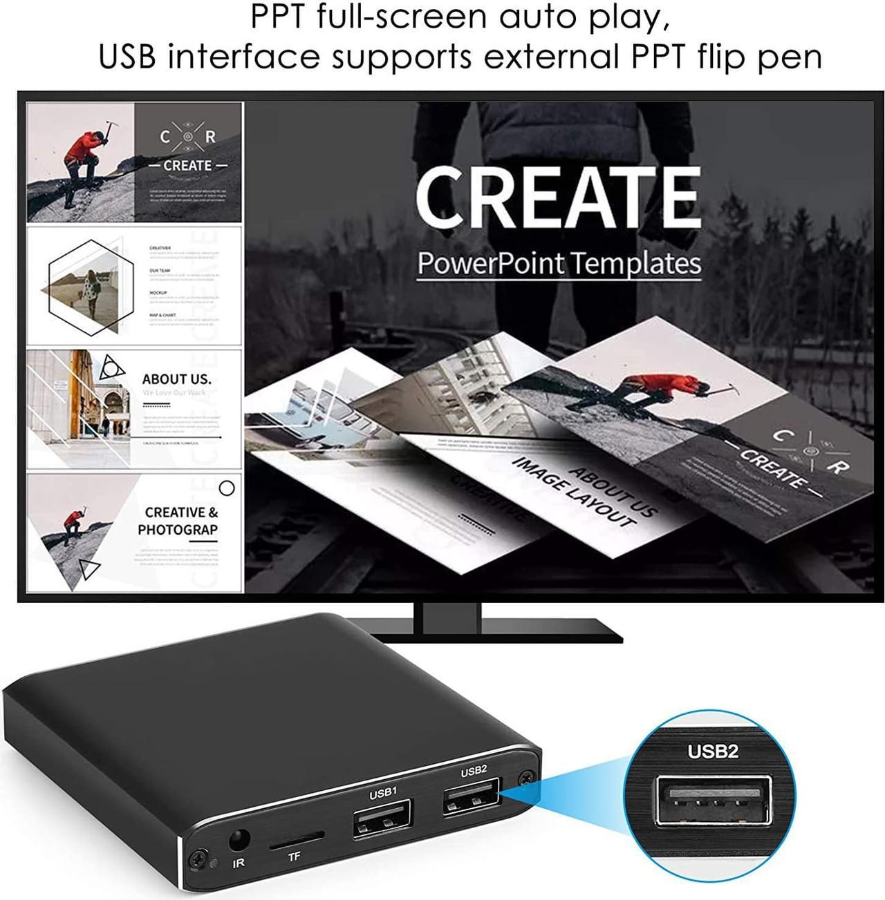 Alt view image 4 of 7 - Mini 4K Advertising Player With TF/AV/HDMI/USB Disk 1080P Full HD Media Player Supports MKV video & Blu-ray movies External HDD Multimedia Player for Splicing Screen/Projector