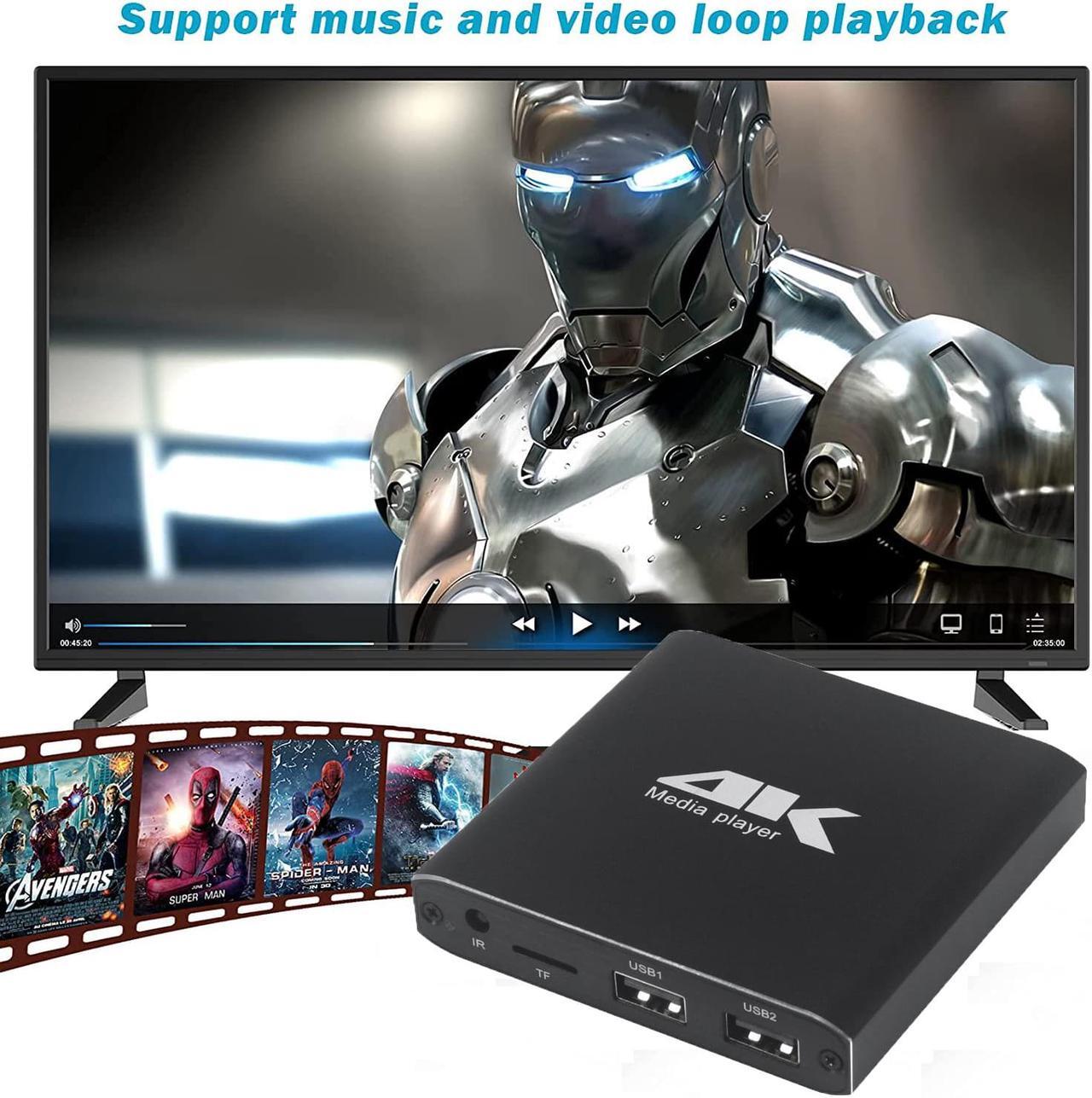 Alt view image 2 of 7 - Mini 4K Advertising Player With TF/AV/HDMI/USB Disk 1080P Full HD Media Player Supports MKV video & Blu-ray movies External HDD Multimedia Player for Splicing Screen/Projector