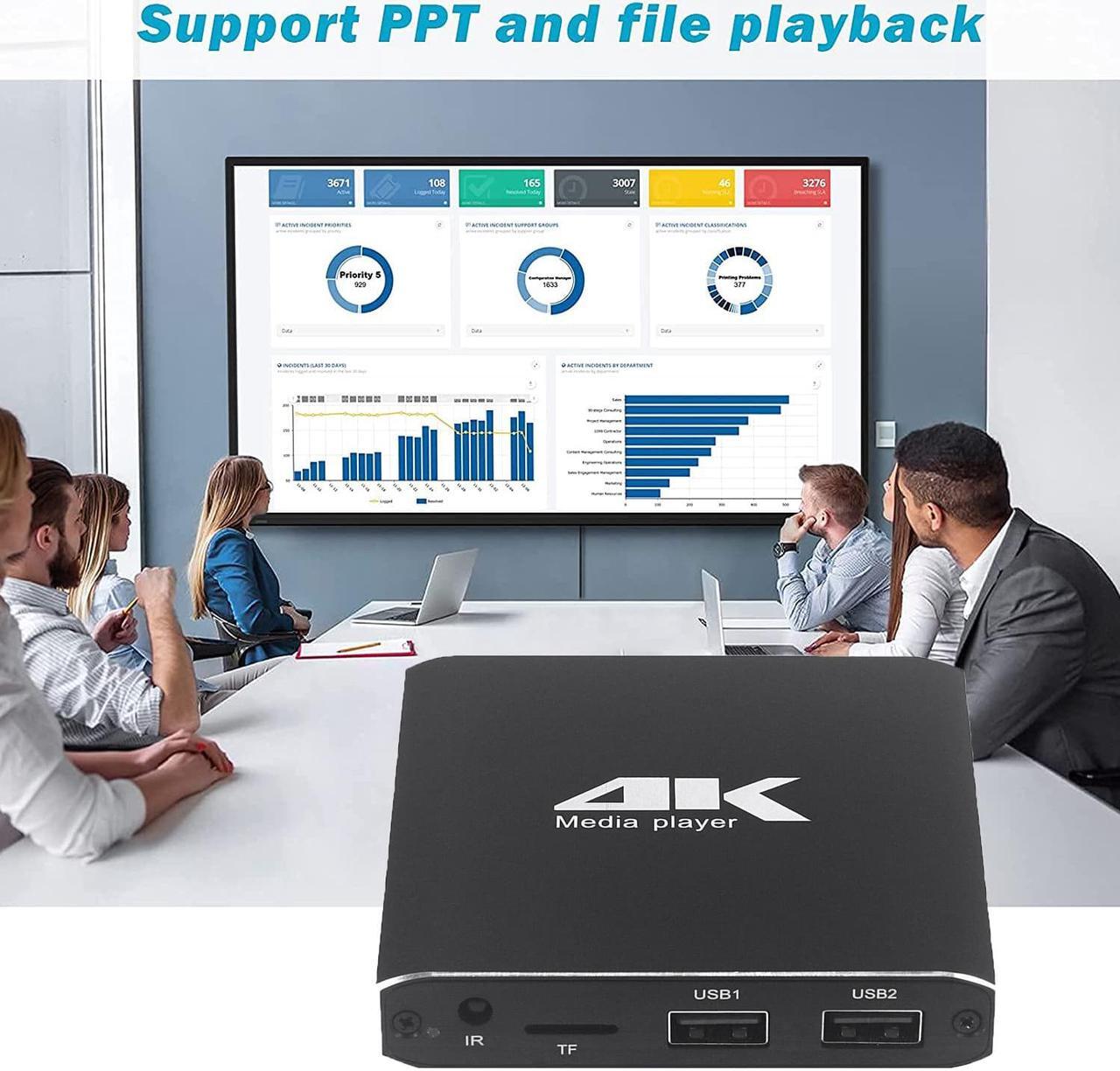 Alt view image 6 of 7 - Mini 4K Advertising Player With TF/AV/HDMI/USB Disk 1080P Full HD Media Player Supports MKV video & Blu-ray movies External HDD Multimedia Player for Splicing Screen/Projector