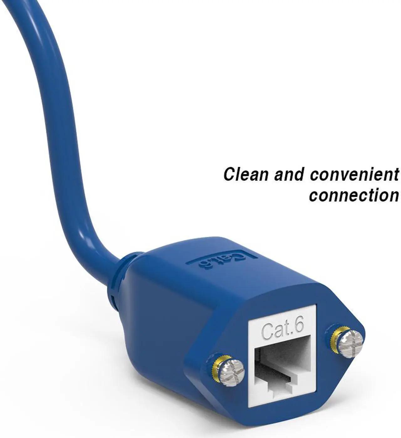 Alt view image 2 of 4 - 15ft (4.6M) Panel-Mount Cat.6 Ethernet Cable 15 Feet (4.6 Meters) Gigabit LAN Network Cable RJ45 High Speed Patch Cable, Blue