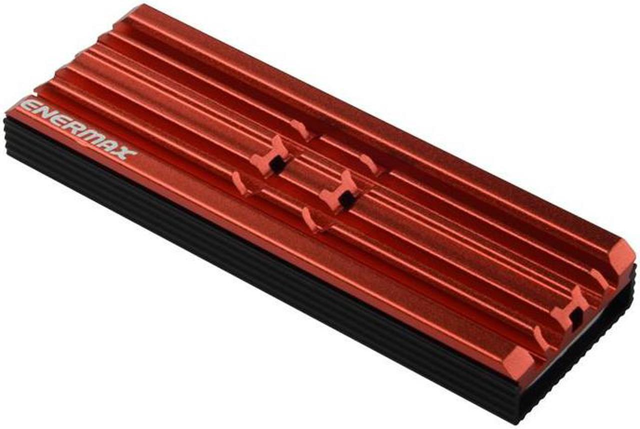 Alt view image 3 of 8 - Enermax M.2 2280 NVMe SSD Heatsink, Double-Sided Heat Sink, with Thermal Silicone Pad for PC / PS5 Cooling - Red