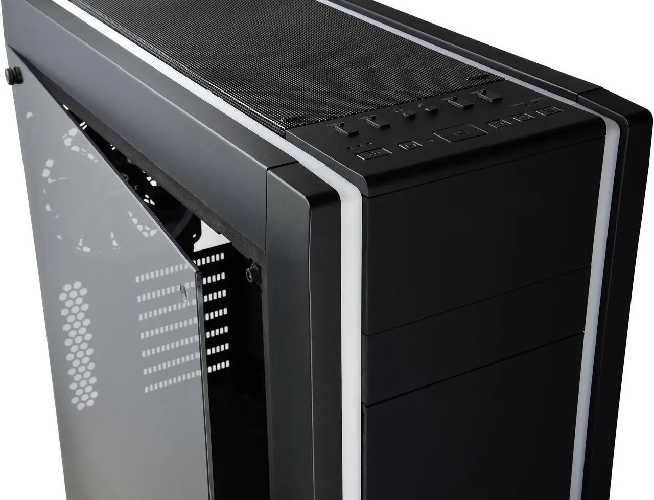 Alt view image 4 of 14 - Enermax Saberay RGB Mid Tower Gaming Case with Tempered Glass Panel, 3x  120mm T.B. RGB Fans and 1x 140mm Fan Pre- installed, ECA3500BA-RGB