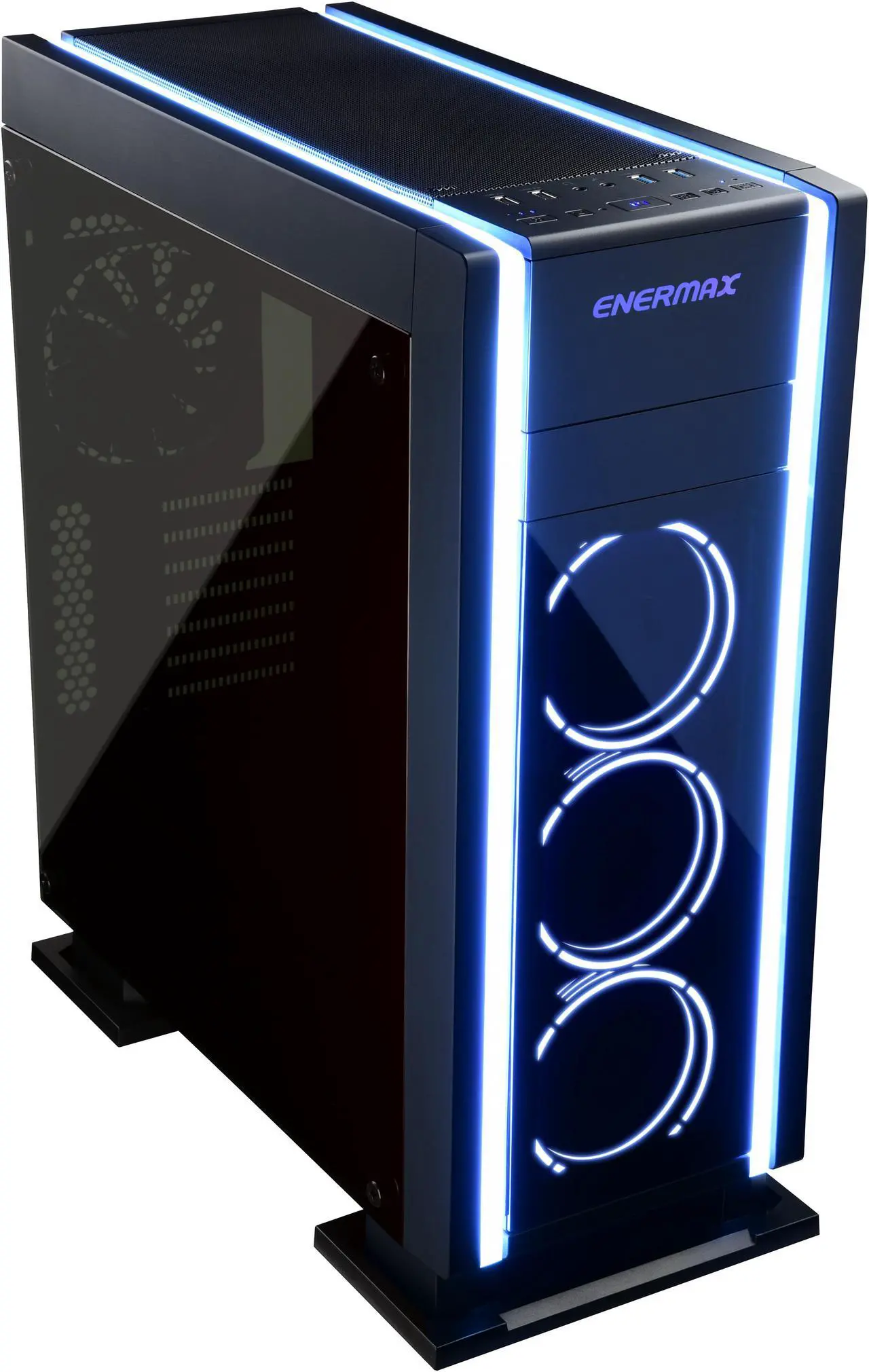 Alt view image 2 of 14 - Enermax Saberay RGB Mid Tower Gaming Case with Tempered Glass Panel, 3x  120mm T.B. RGB Fans and 1x 140mm Fan Pre- installed, ECA3500BA-RGB