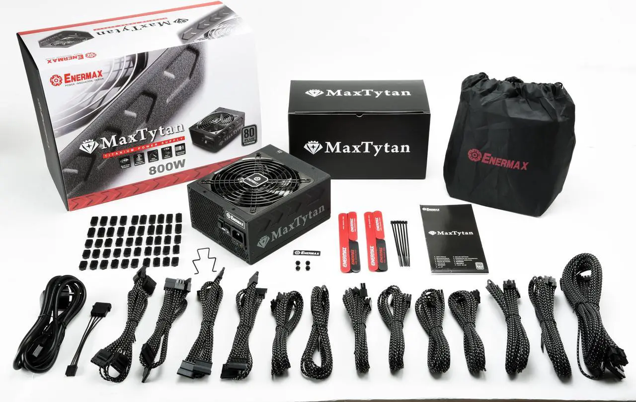 Alt view image 6 of 13 - Enermax MaxTytan 80 PLUS Titanium certified Full Modular 800W Power Supply with Amazing DFR Tech and D.F. switch, Individual Sleeved Cable, Smart Semi-fanless function, 10 years Warranty, EMT800EWT