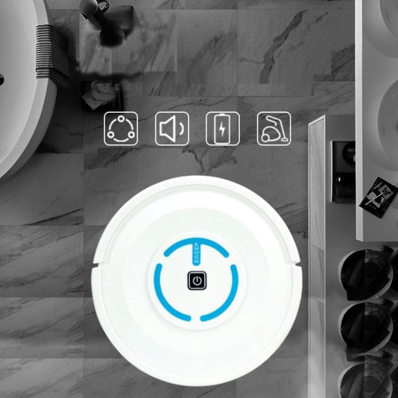 Alt view image 5 of 6 - Smart Mini Sweeping Robot Lazy Household Cleaner, Specification:Battery Version (White)