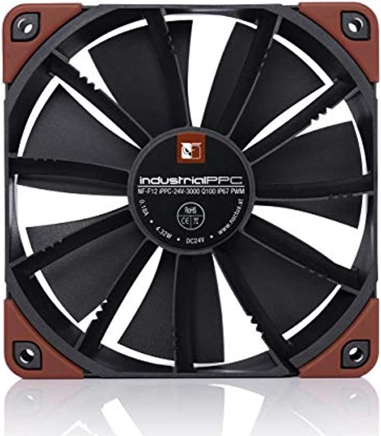 Alt view image 4 of 7 - Noctua NF-F12 iPPC-24V-3000 Q100 IP67 PWM, Heavy Duty Cooling Fan, 4-Pin, 3000 RPM, 24V Version (120mm, Black)