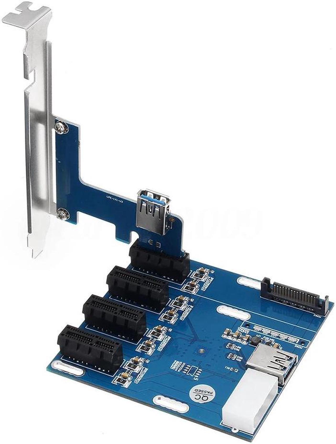 USB 3.0 PCI-E Post Card 1X Expansion Kit PCI-E To PCIe Riser Card 1 to 4 Ports Switch Multiplier Hub Pci Sata Adapter