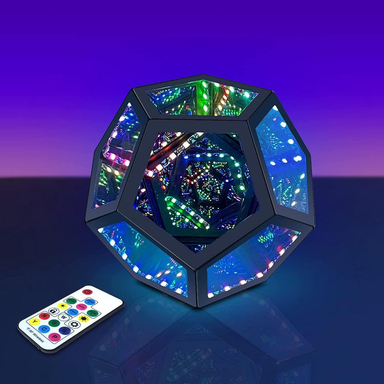 Main image of Infinity Dodecahedron Gaming Light, Cool RGBW Led Desk Table lamp Light for Bedroom Gaming Room Decor, USB Color Mood Changing Ambient Night Lighting lamp for Adult Children