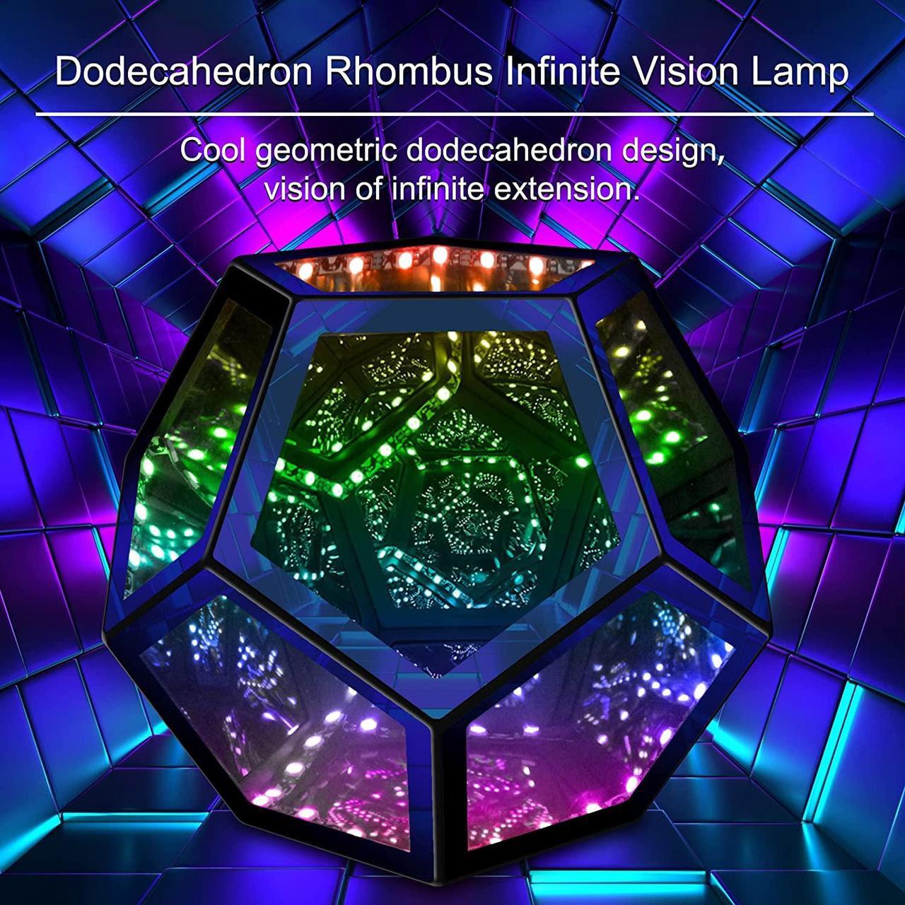 Alt view image 2 of 7 - Infinity Dodecahedron Gaming Light, Cool RGBW Led Desk Table lamp Light for Bedroom Gaming Room Decor, USB Color Mood Changing Ambient Night Lighting lamp for Adult Children