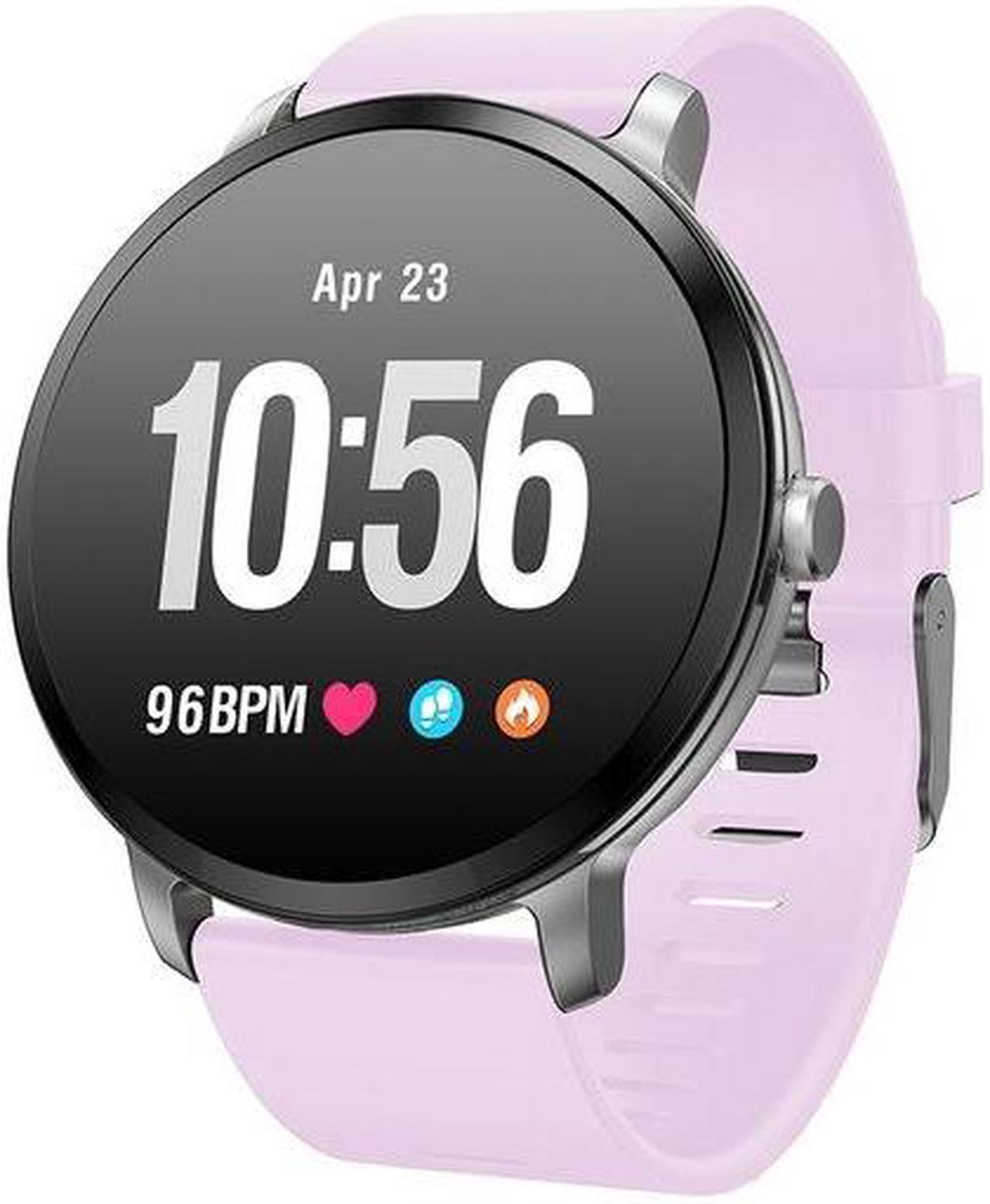 Main image of V11 Smartwatch Real-time Heart Rate Blood Pressure Monitor Multi-sport mode Breathing Light Smart Watch for Android IOS Phone (Pink Silicone)