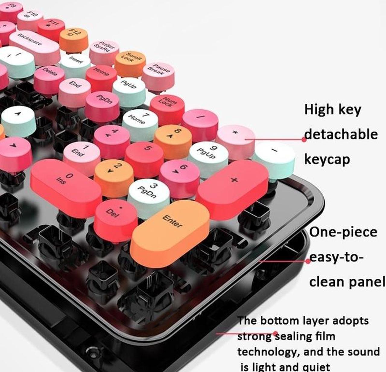 Alt view image 2 of 4 - Mofii Sweet Wireless Keyboard And Mouse Set Girls Punk Keyboard Office Set, Colour: Purple Mixed