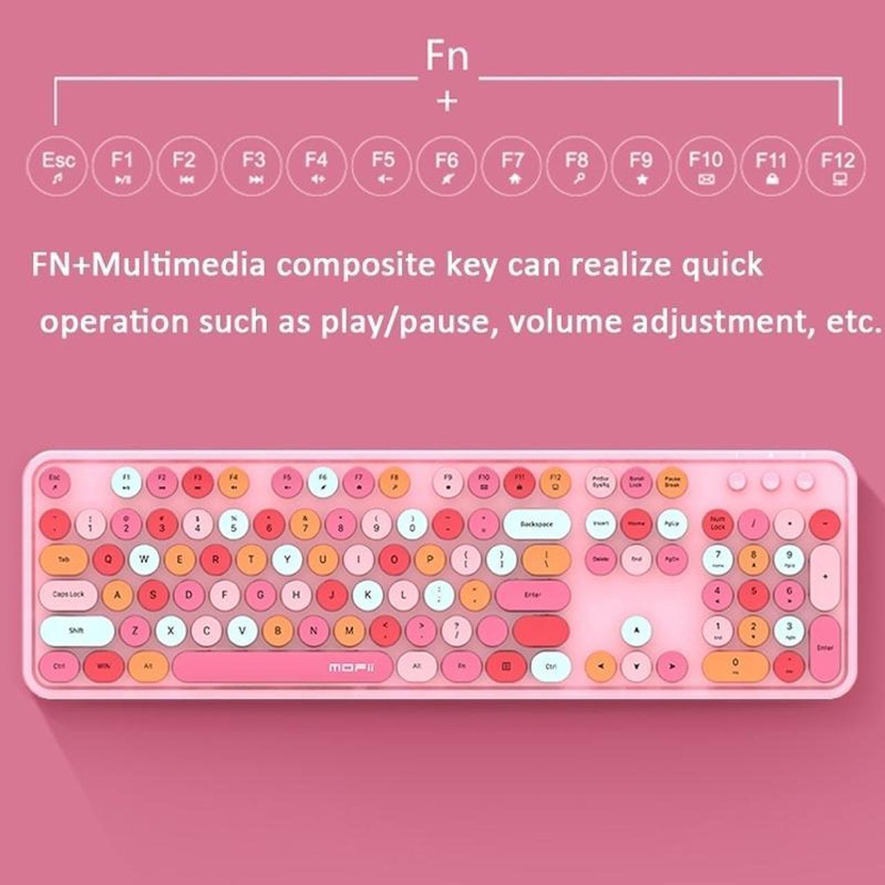 Alt view image 3 of 4 - Mofii Sweet Wireless Keyboard And Mouse Set Girls Punk Keyboard Office Set, Colour: Purple Mixed