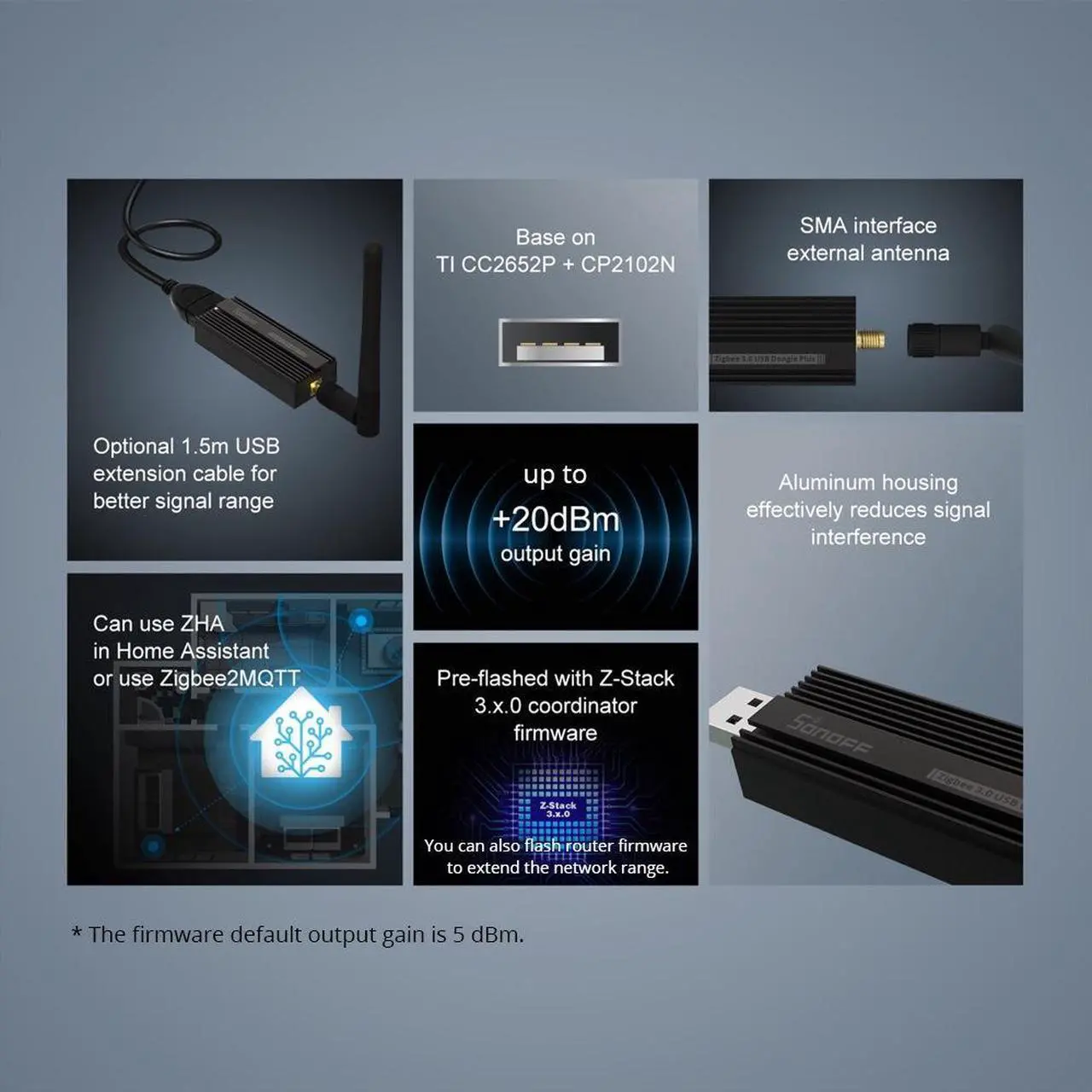 Alt view image 6 of 7 - Sonoff ZBDongle-E ZigBee 3.0 USB Gateway Smart Home ZigBee Bridge