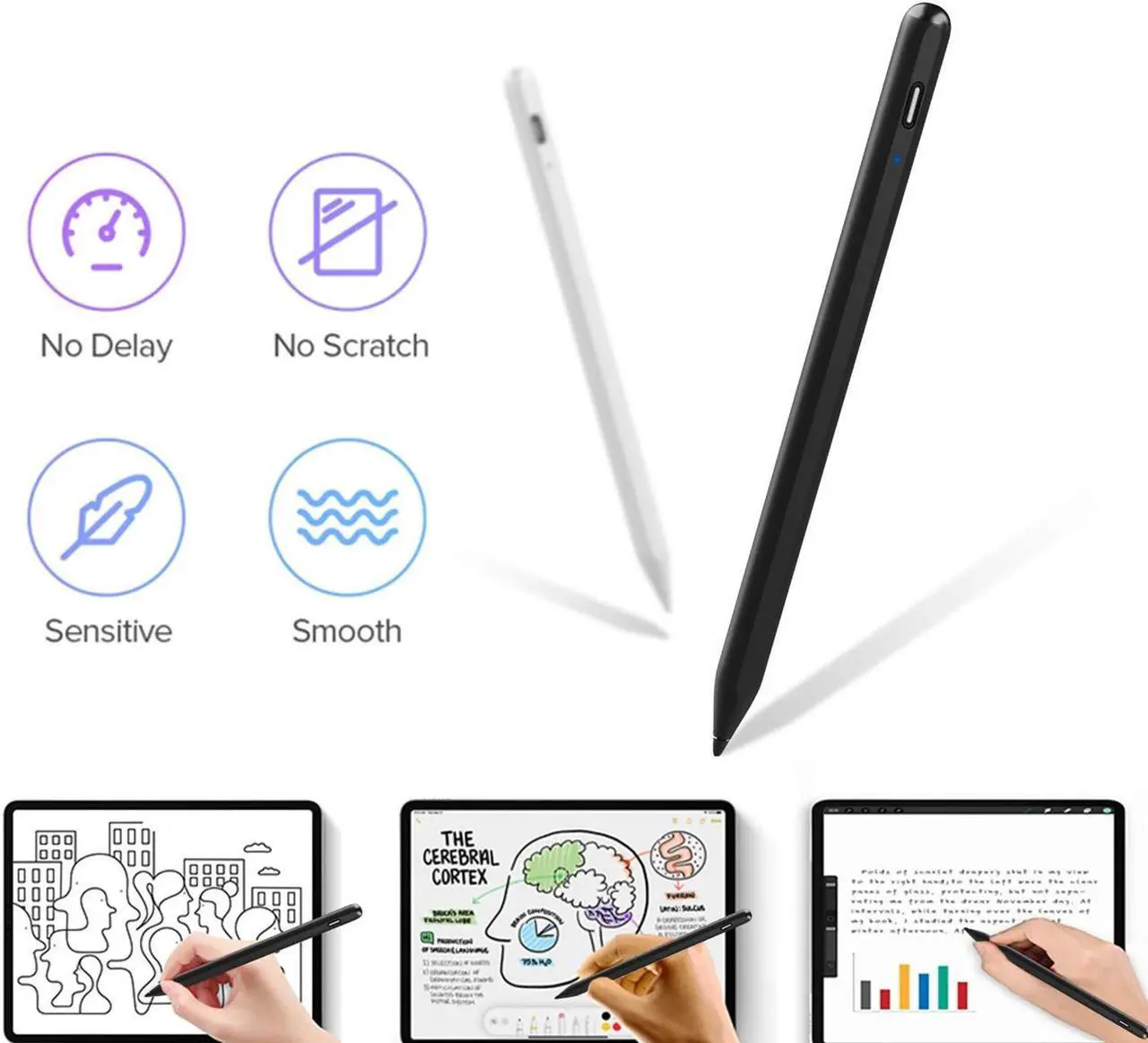 Alt view image 2 of 6 - YP0016 Anti-mistouch Magnetic Capacitive Stylus Pen for iPad