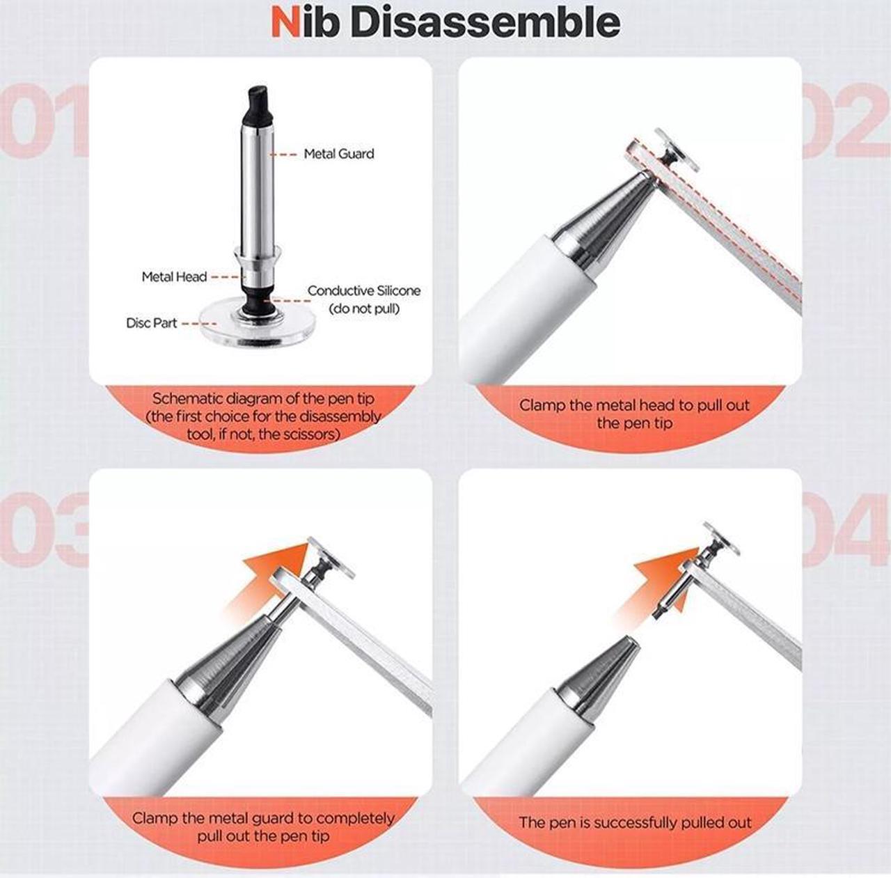Alt view image 6 of 7 - AT-29 High Accuracy Single Use Magnetic Suction Passive Capacitive Pen Mobile Phone Touch Stylus