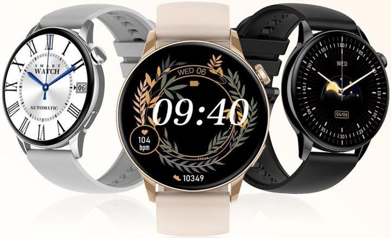 Alt view image 2 of 7 - HD1 1.3 Inch AMOLED Screen Smart Watch with NFC Function (Silver Steell+Silicone Strap)