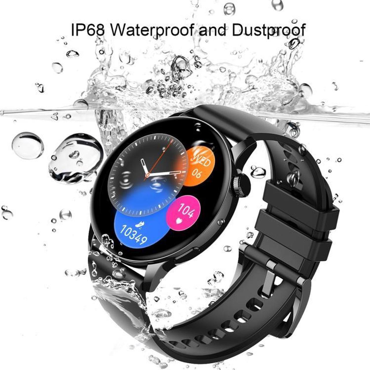 Alt view image 7 of 7 - HD1 1.3 Inch AMOLED Screen Smart Watch with NFC Function (Silver Steell+Silicone Strap)