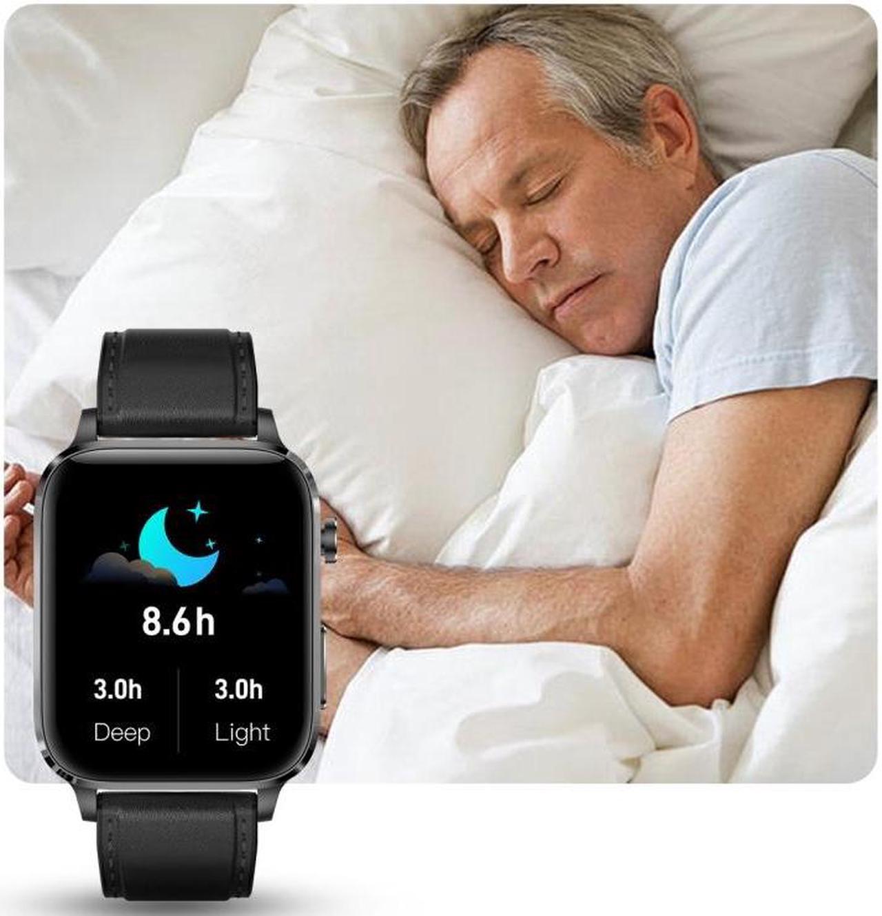 Alt view image 2 of 7 - F100 1.7 inch HD Square Screen TPU Strap Smart Watch Supports Body Temperature Monitoring/Blood Oxygen Monitoring TPU Strap(Black) (Black)