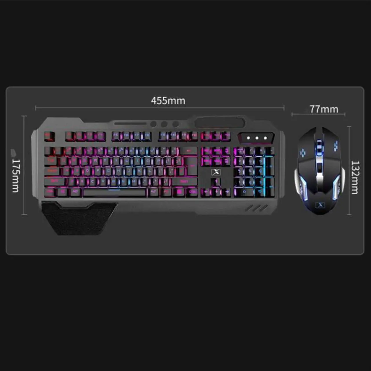 Alt view image 3 of 7 - K680 RGB Rechargeable Gaming Wireless Keyboard and Mouse Set Black White