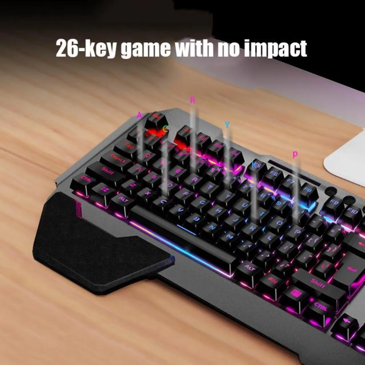 Alt view image 7 of 7 - K680 RGB Rechargeable Gaming Wireless Keyboard and Mouse Set Black White