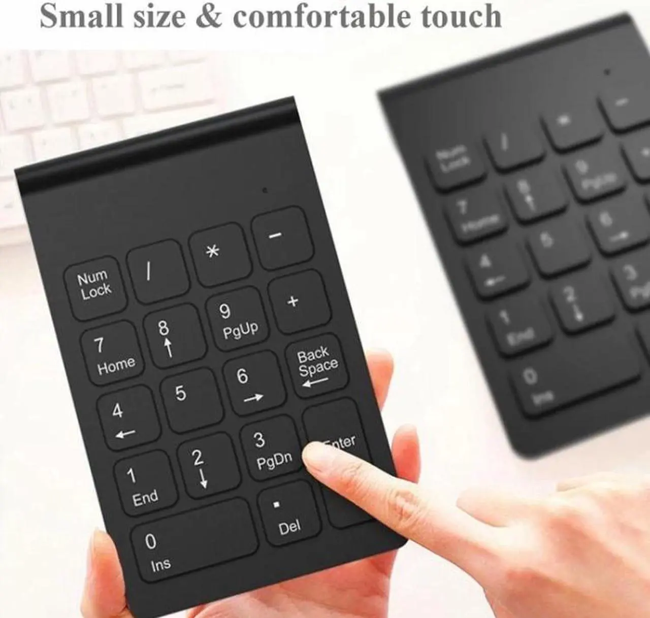 Alt view image 3 of 7 - 18 Keys 2.4GHz Mini USB Numeric Keypad Wireless Black
