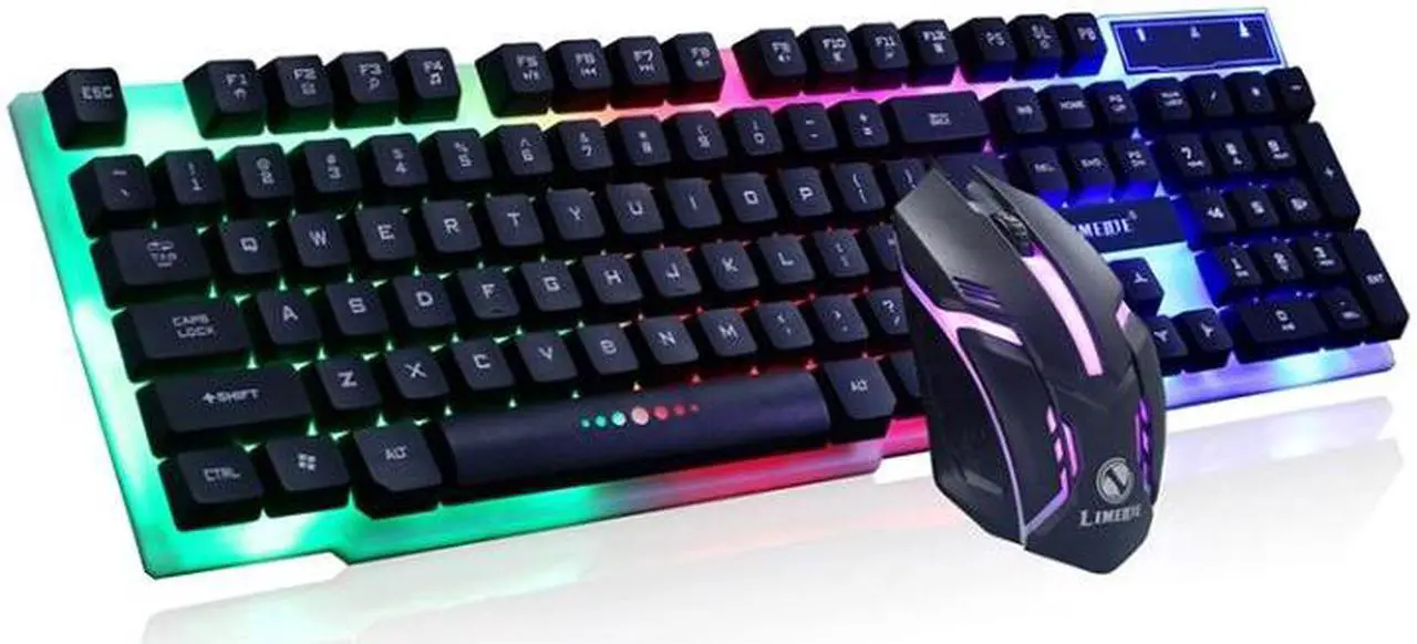 Main image of LIMEIDE GTX300 1600DPI 104 Keys USB Rainbow Suspended Backlight Wired Luminous Keyboard and Mouse Set, Cable Length: 1.4m (Black)