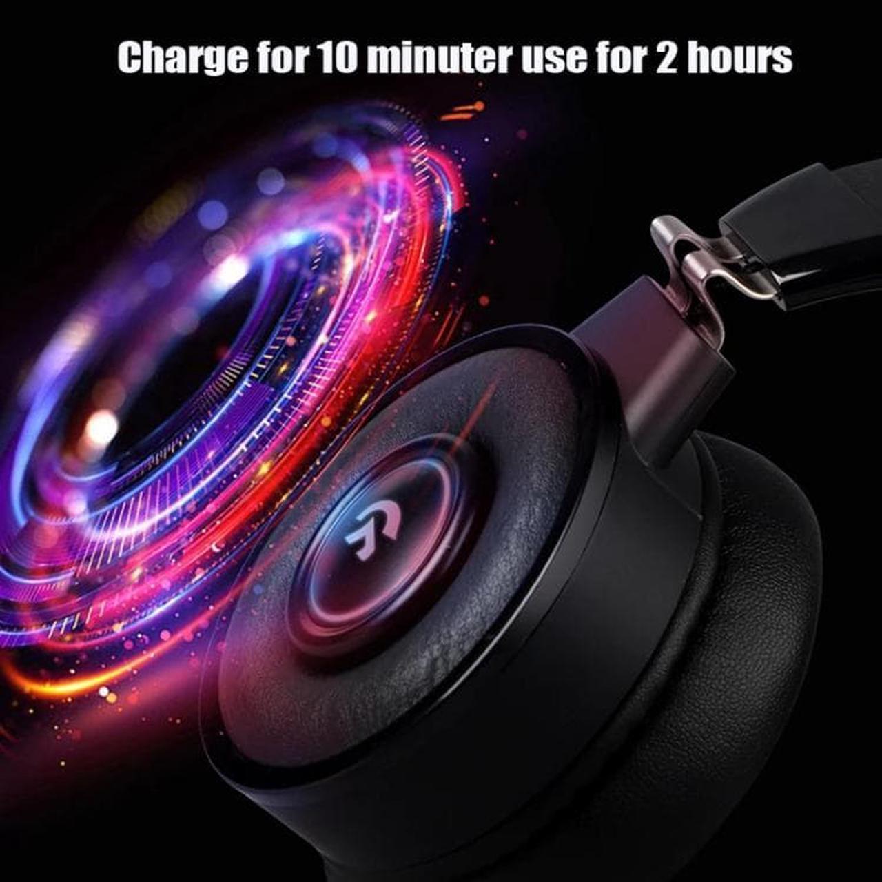 Alt view image 5 of 7 - Kingkong Bluetooth Wireless RGB Luminous Gaming Headset with Mic Support TF/FM Radio