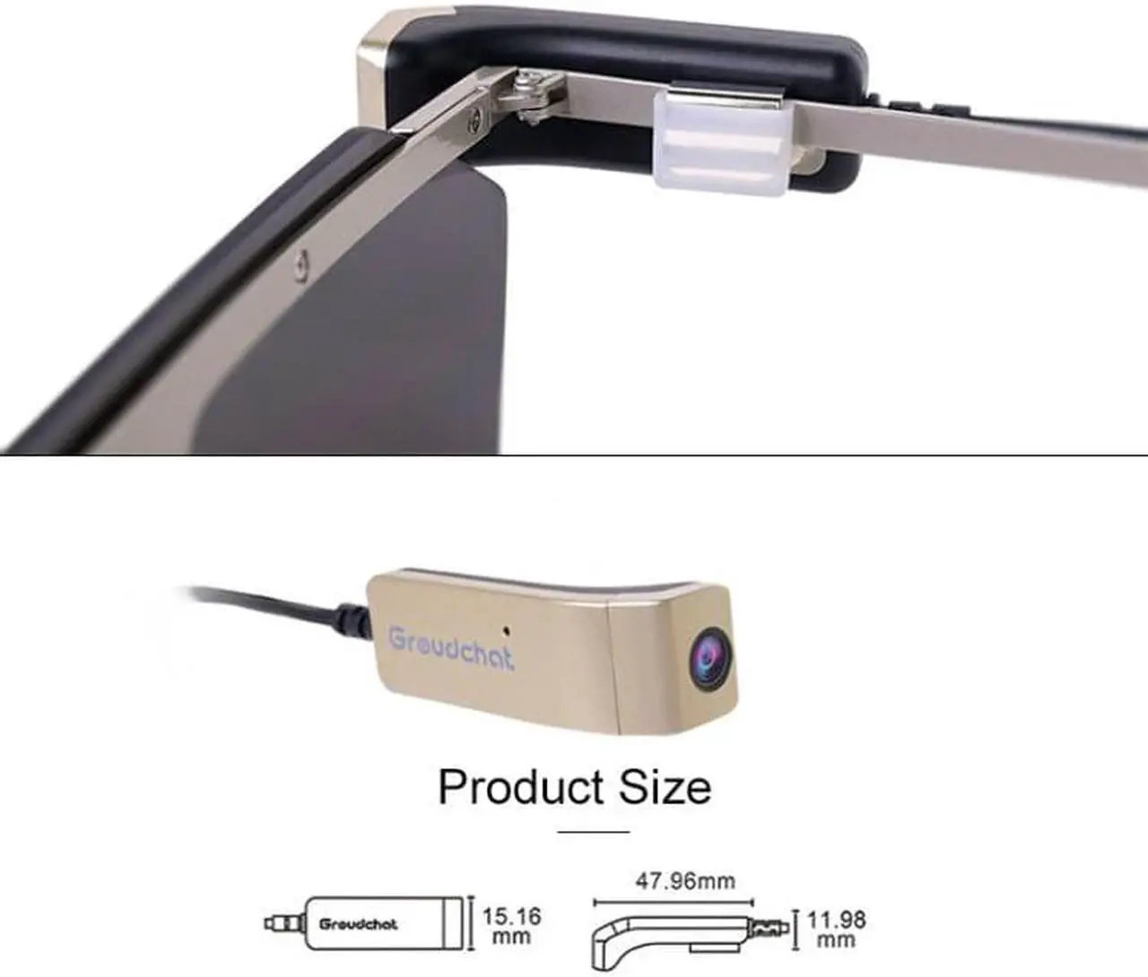 Alt view image 3 of 7 - Groudchat JP1DV1 1080P HD Smart Camera Mobile Phone USB Live Camera for Glasses Legs, Built-in and