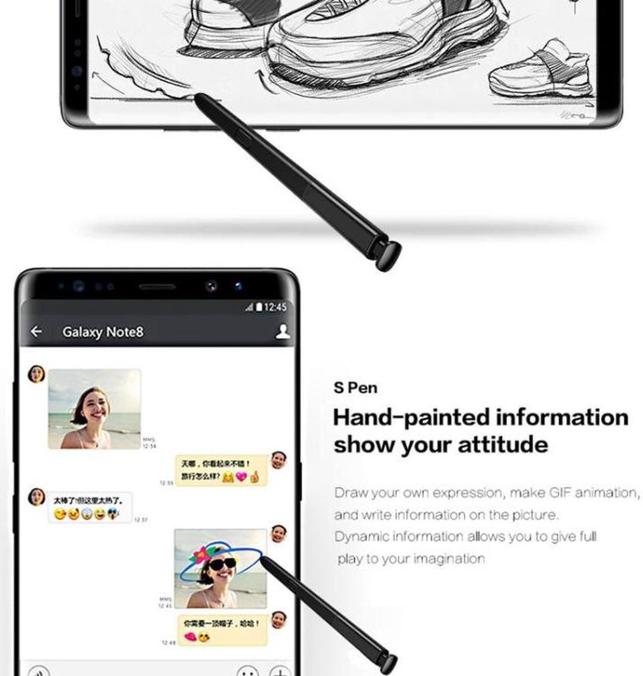 Alt view image 4 of 7 - For Galaxy Note 8 / N9500 Touch Stylus S Pen Black Pink Grey