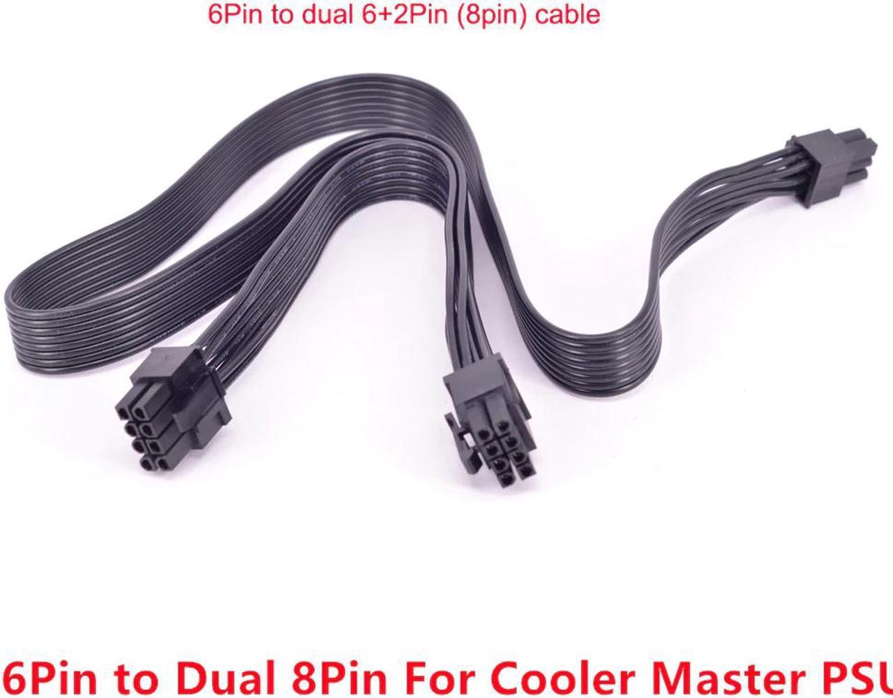 6Pin to Dual 8Pin(6+2Pin)Power Supply Cable for Cooler Master MWE Gold V850 V1000 V1200 V1300 Platinum Silent Pro Gold M600 M2 1500W 1000W 850W Hybrid 1300W 1050W 850W M520 PSU Modular