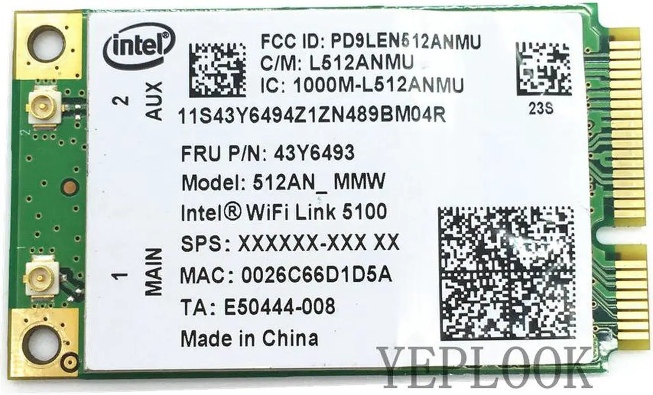 Main image of 5100AGN 512AN MMW 300Mbps Wireless 802.11N PCI-E WIFI LAN CARD for Y450 Y450A G450 G450L G450A