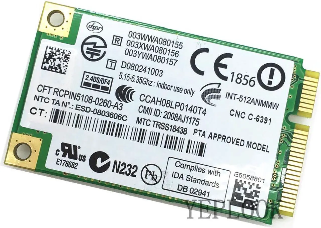Alt view image 2 of 3 - 5100AGN 512AN MMW 300Mbps Wireless 802.11N PCI-E WIFI LAN CARD for Y450 Y450A G450 G450L G450A