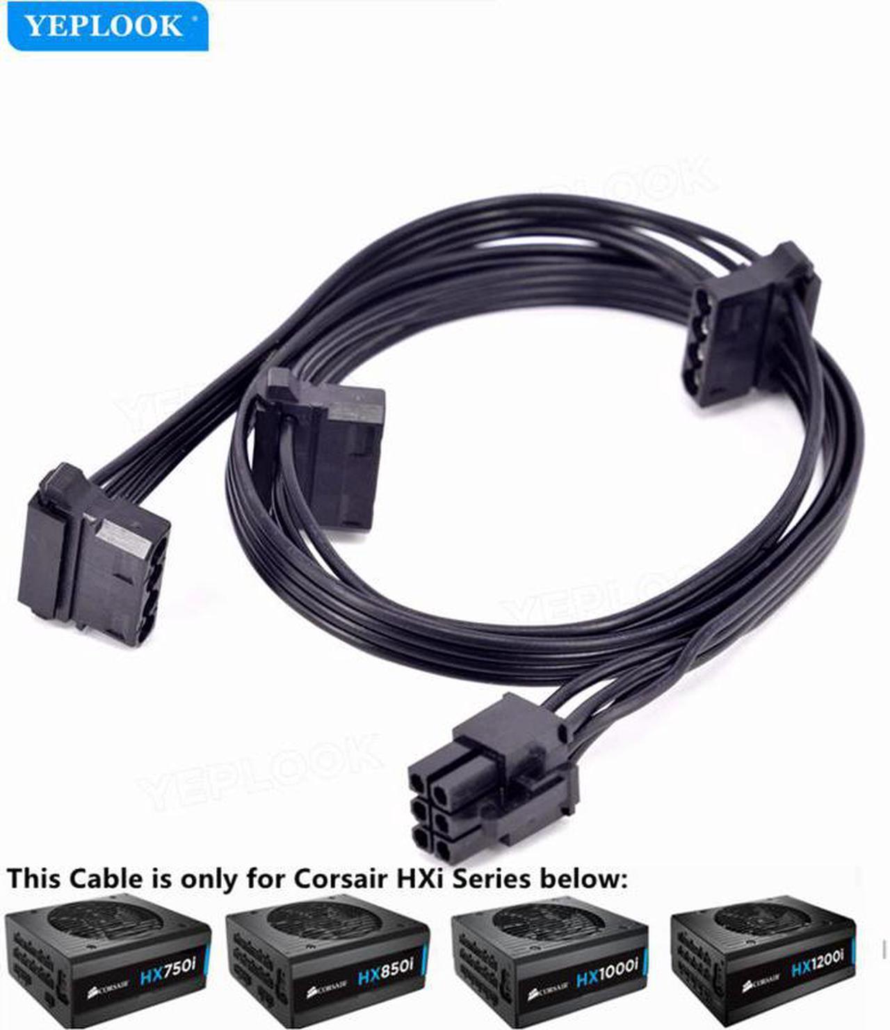 PCIe 6Pin to 3 IDE Molex 4Pin GPU Power Supply Cable For Corsair HXi Series Full Modular PSU HX750i HX850i HX1000i HX1200i 18AWG