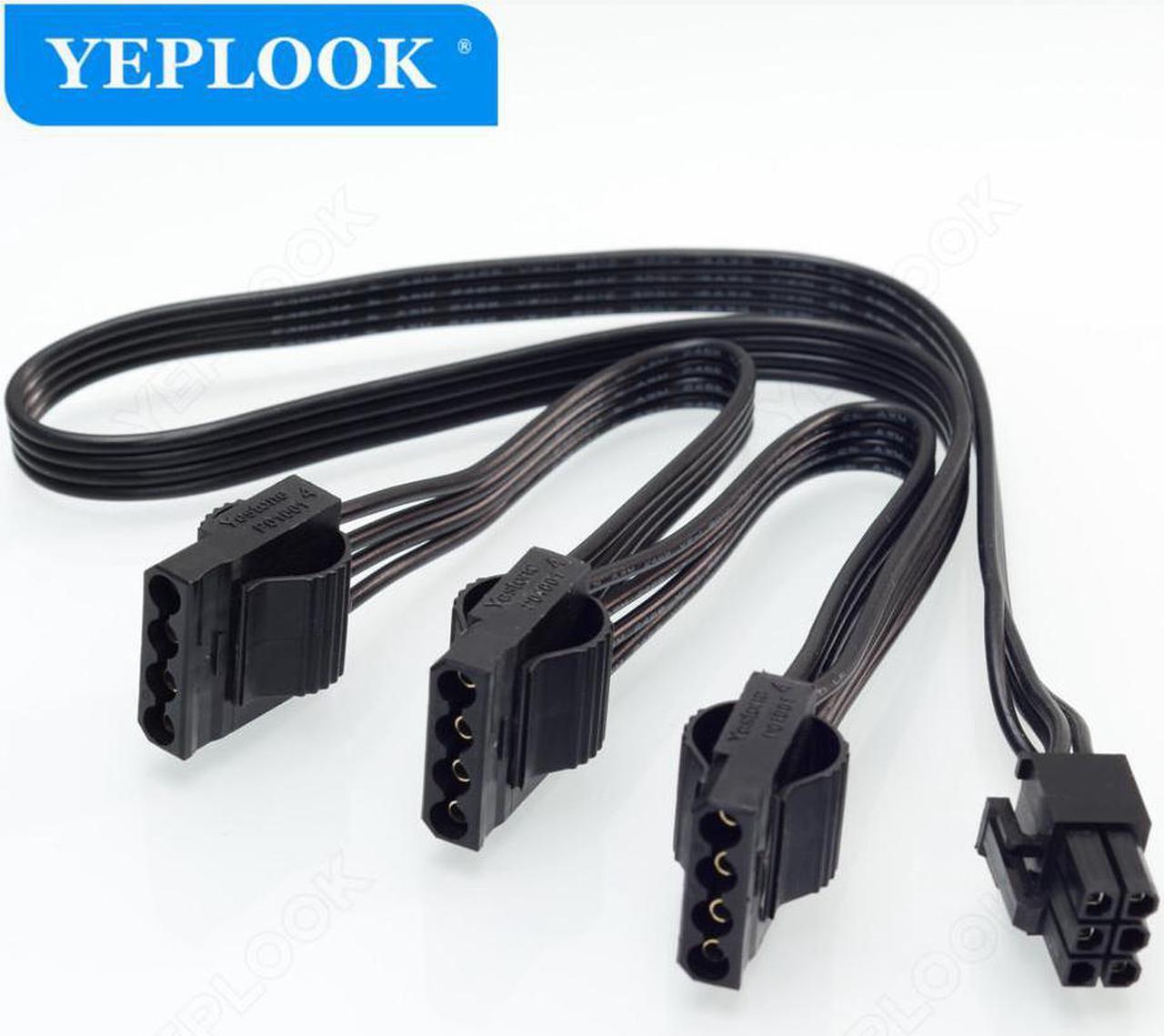 PCIe 6Pin to 3xMolex Type D 4Pin IDE Cable Straight 18AWG For Seasonic PSU SS-660XP2 SS-760XP2 SS-860XP2 SS-1050XP3 SS-1200XP3