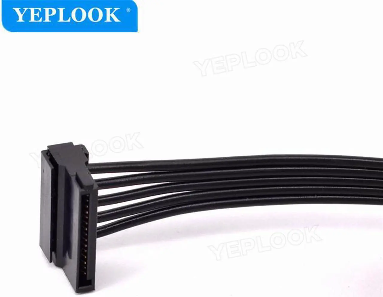 Alt view image 5 of 6 - PCIe 6Pin to 3 SATA 15Pin Male Hard Driver SSD Power Cable 18AWG For GIGABYTE 80Plus Gold Semi Modular B700H 700W, G750H 750W