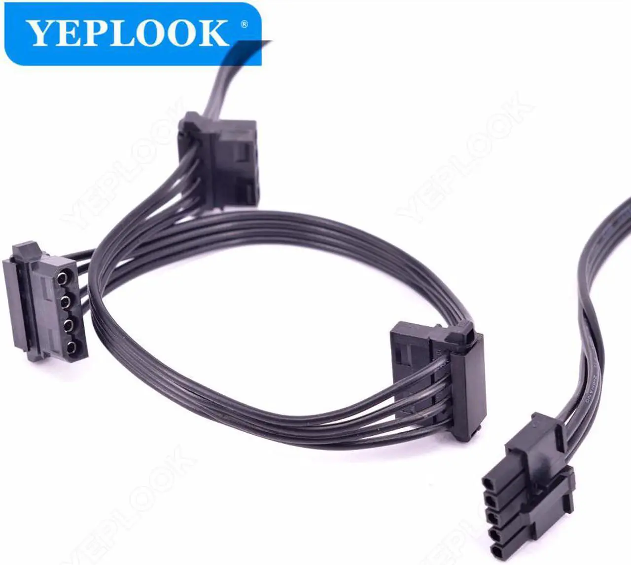 Alt view image 4 of 5 - 5Pin to 3 Port Molex 4Pin IDE Angled Cooling Fan Power Supply Cable For CoolerMaster GM Series G750M G650M G550M Semi-Modular