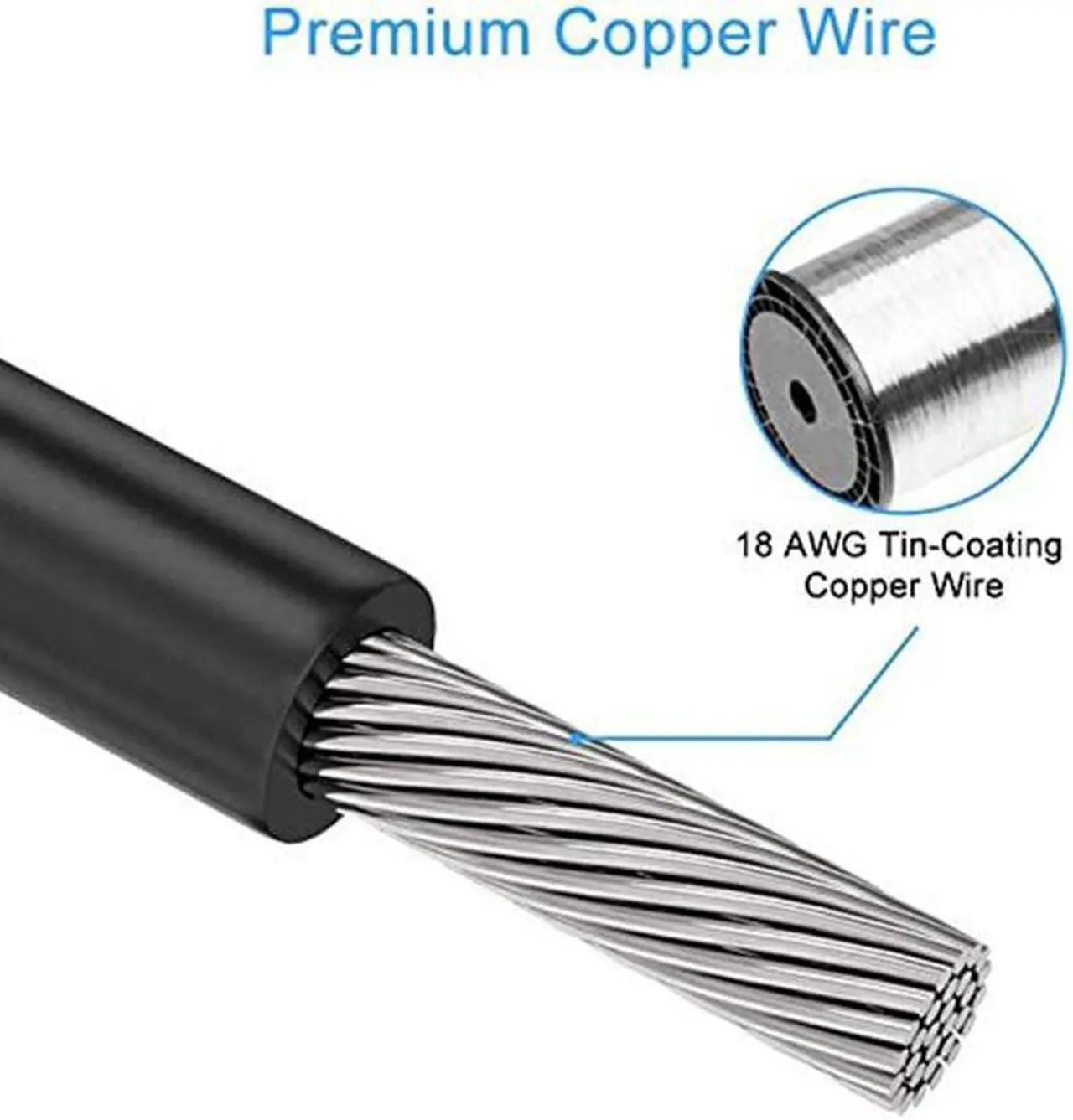 Alt view image 4 of 4 - PCIe 6Pin to 8Pin 6+2Pin GPU Power Cable 60CM 18AWG For CoolerMaster V Series Gold Fully Modular V550 V650 V750 V850 V1000 V1300