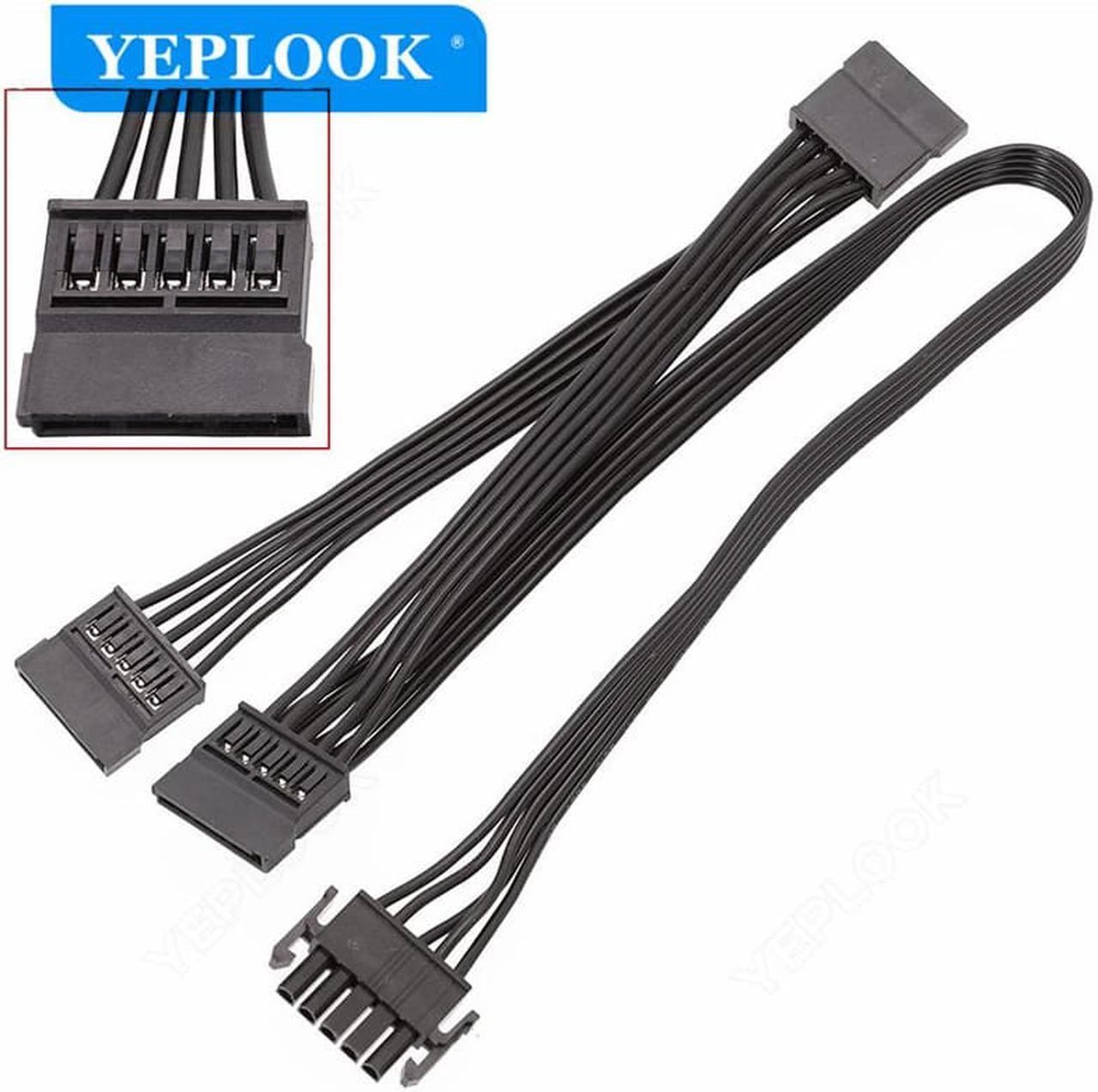 Alt view image 3 of 6 - 5Pin to 3 Port SATA Hard Driver SSD Power Supply Cable For CoolerMaster GX/MWE V2 Series GX550 GX650 GX750 GX850 GX1050 GX1250